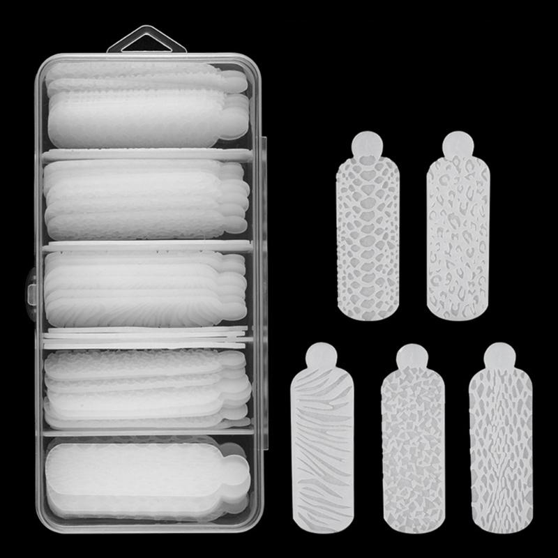 60Pcs 3D Silicone Double Nail Forms Mould Sticker Set for Nail Extension Quick Building Double Nail Forms Mould