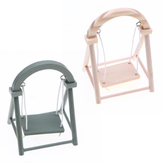 45669 Miniature Swing Chair Realistic Mini Patio Swing Dolls Accessory Mini Furniture Swing