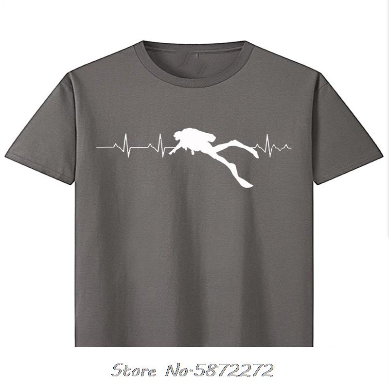 Scuba Dive Heart Beat Best Gift For Diver TShirts Oversized T Shirt Cotton Fitness Tshirt Unisex Tees Tops Mens Clothing
