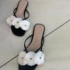 Fashion flower flat-bottomed cool slippers outside women's new vacation style empty-toed sandals
