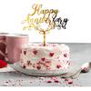 6pcs Happy Anniversary Cake Topper Gold Acrylic Cake Topper, Happy Anniversary Cake Sign, Wedding Cake Decorations Party Supplies