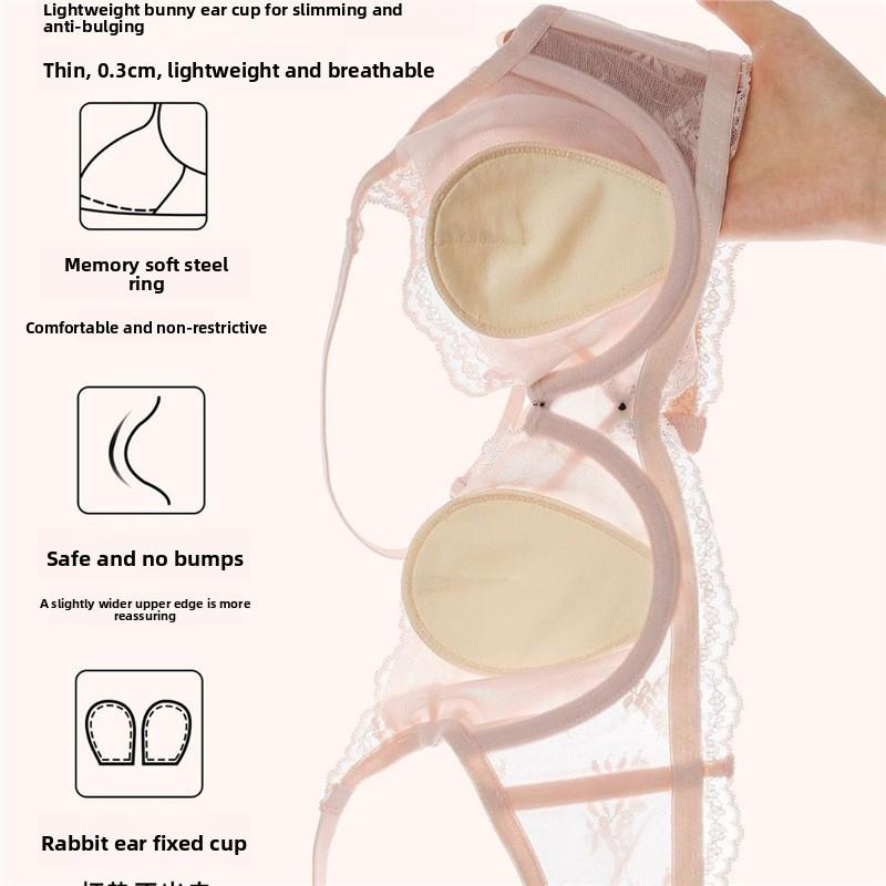Sexy Sweet Lace Soft Underwire Bra, Small Bust Push Up Nipple Coverage Breathable Shaping Women Bra