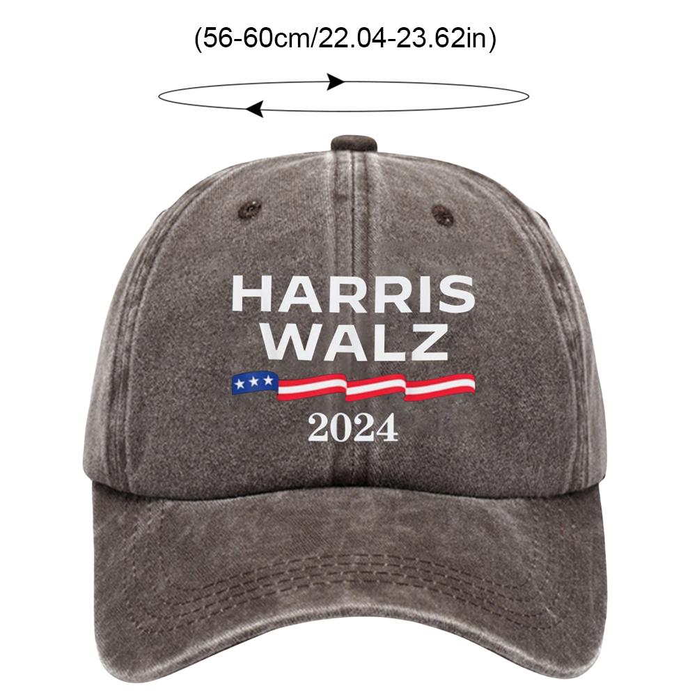 Kamala Harris Tim Walz Waltz Unisex Baseball Cap President Election Distressed Washed Hats Vintage All Seasons Travel Sun Cap