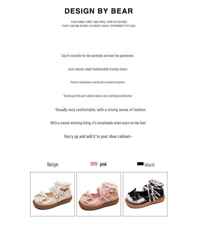 2026 Spring/Autumn Toddler Girls' Lolita Princess Leather Flats