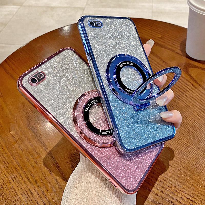 Electroplated Glitter Case For OPPO A1K A5 A7 A8 A9 A11X A12 A15 A17 A32 A36 A38 Magnetic Suction Bracket Soft TPU Back Cover