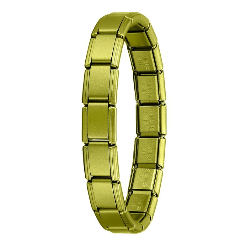 New Solid Color Women Men Jewelry DIY 9MM Width Italian Elastic Charm Bracelet Solid Color Stainless Steel Fashion Bangle