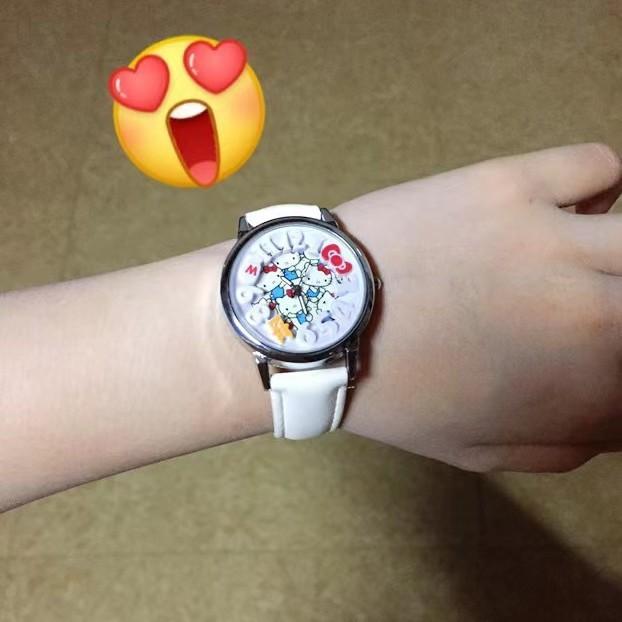 Cute Cartoon Kt Cat Three-Dimensional Digital Watch Girl Heart Student Children Girlfriend Gift Dijie (Watch)