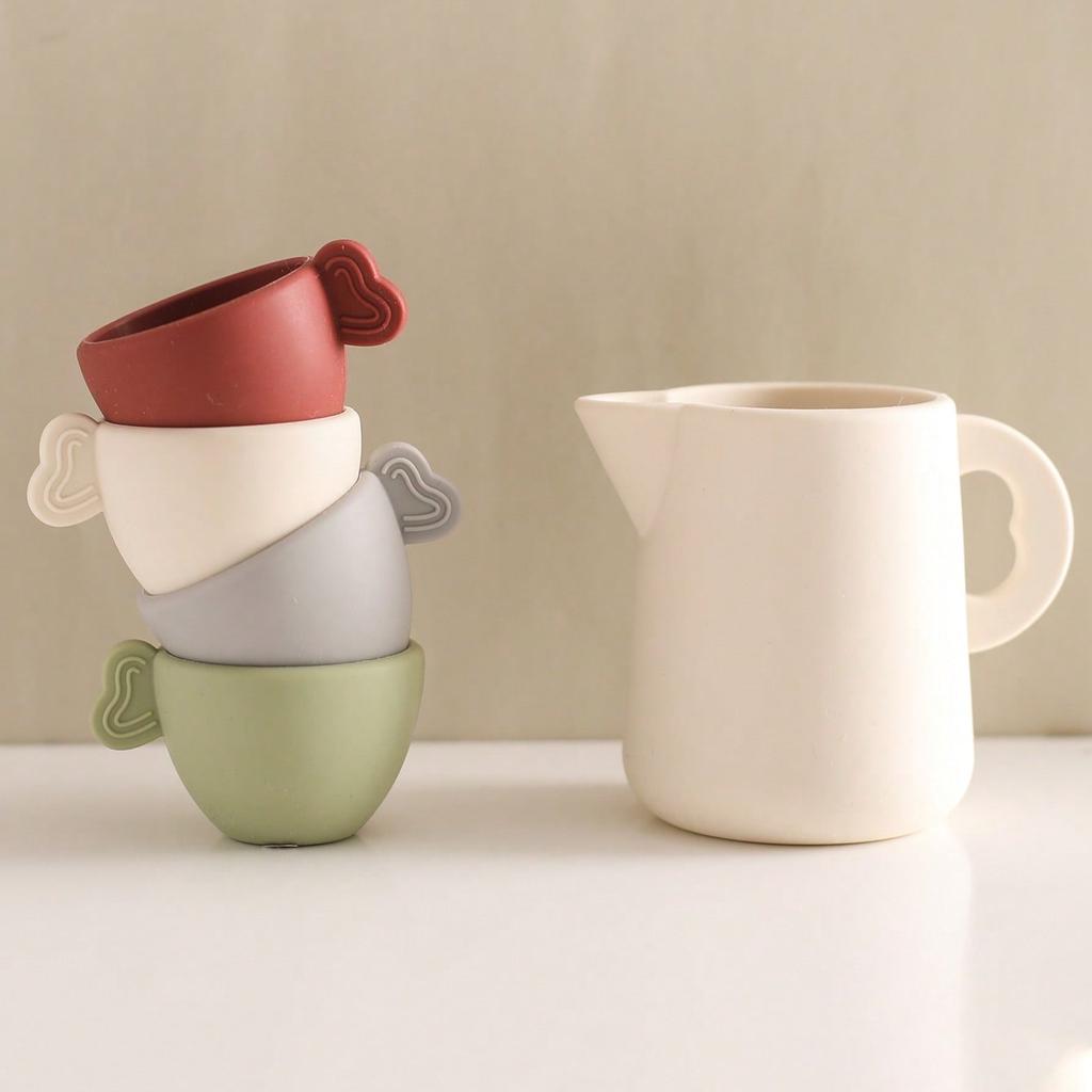 Children's Tea Sets And Kitchen Accessories, Plastic Pretend Role-Playing Kitchen Toys, Tea Cups, Game Plates, Tableware Sets,Coffee Cake Pretend Toys