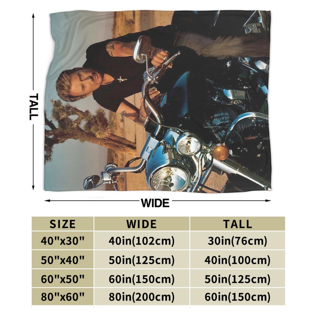 Johnny Hallyday 3d Blanket Flannel Printed Multifunction Super Warm Throw Blanket for Bed Office Rug Piece