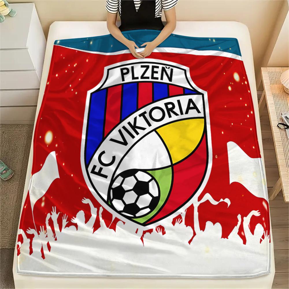 1pz Coperta in Flanella con Stampa FC Viktoria Plzen, Alta qualità per Tutte le Stagioni, Decorazione per la Casa, Calore e Comfort, Perfetta per Regali di Natale