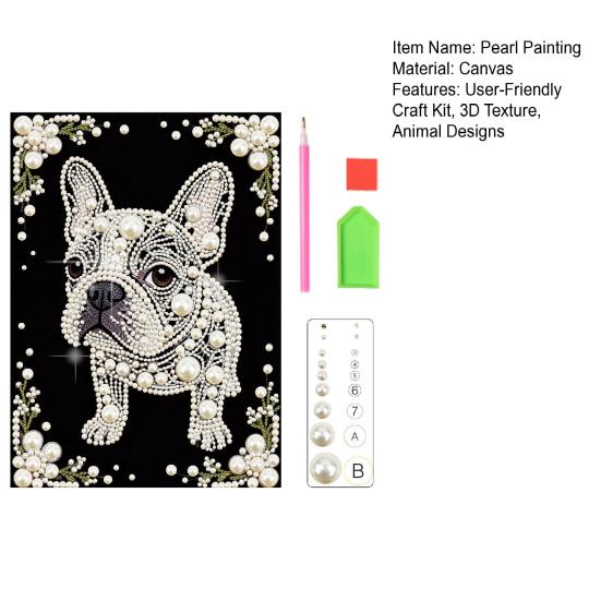 Faux Pearl Painting Kit 3D Pearl Painting Art Craft Animal Designs DIY Mosaic