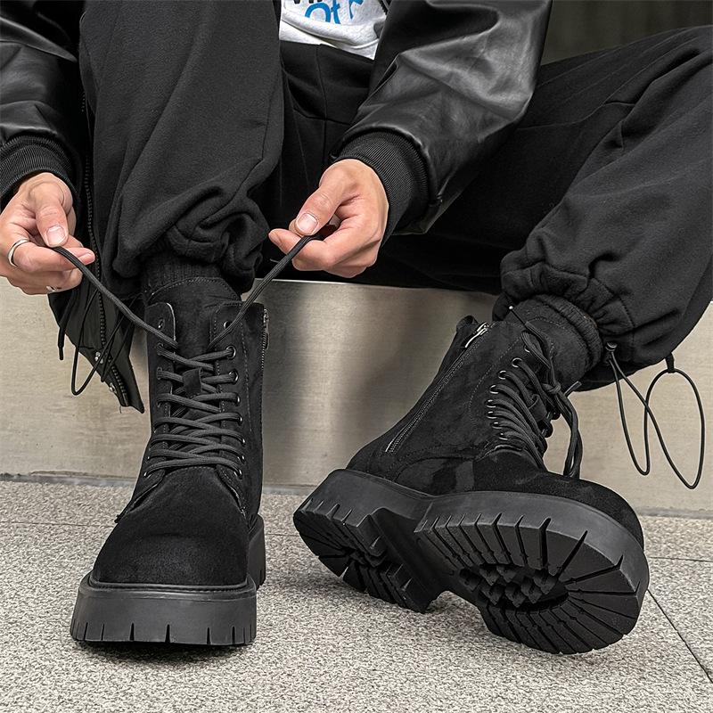 Rhubarb boots men's derby shoes 2024 new high-top winter big-headed Martin boots tooling boots 3302-R