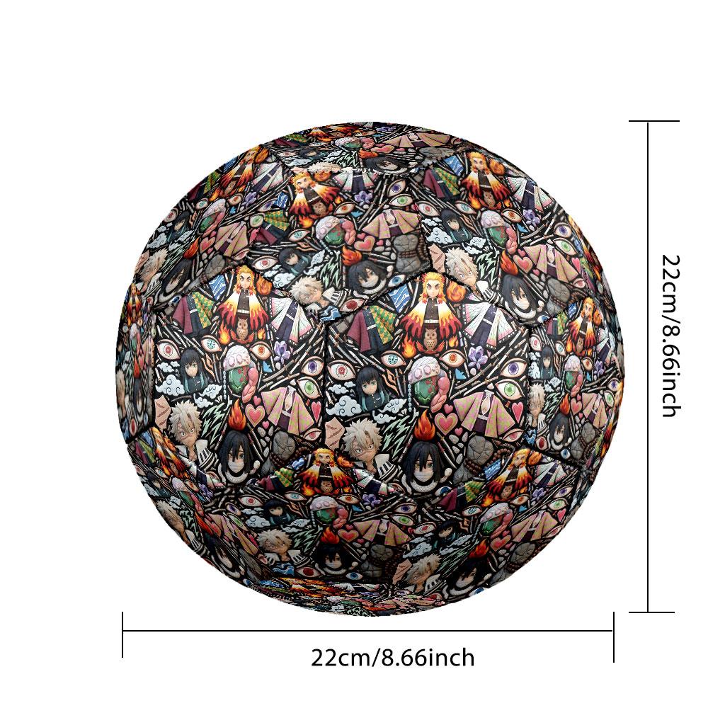 1pc Demon Slayer Kimetsu no Yaiba Soccer Ball Size 5 Indoor Soccer Ball Fashion Colorful Backyard Game - Great For Sports Fans Gift HE36