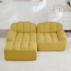 2-Seater L-Shaped Modular Boneless Sofa, Shell Shape, Deep Seat Cushions with 1 Ottoman, Sofa for Living Room, No Assembly Required, Yellow