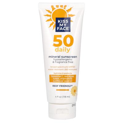 50 Daily, мінеральний сонцезахисний крем, SPF 50, без запаху, 4 рідких унції (118 мл)