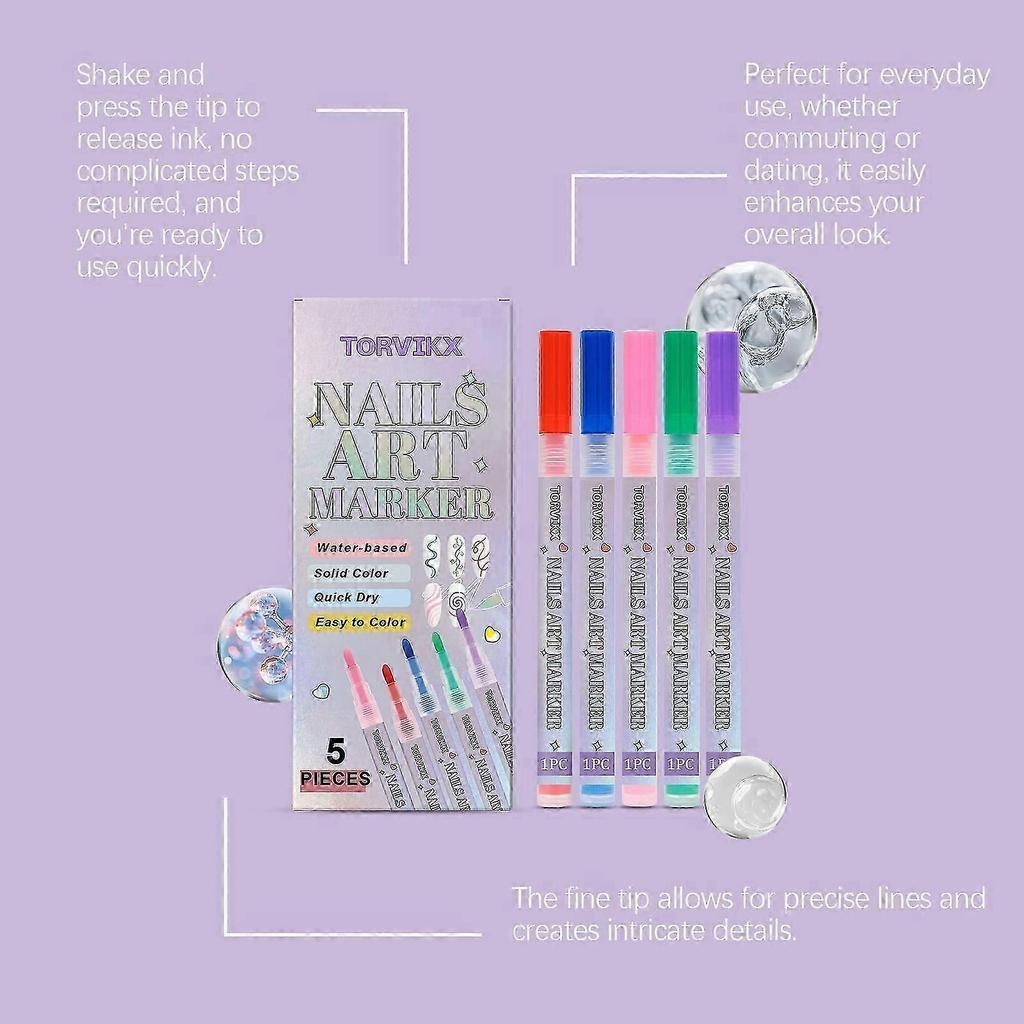 New model Torvikx Nail Art And Graffiti Pens Are Bright And Colorful, Easy To Handle, Suitable For Diy In Various Occasions, Gentle And Not Prone To S