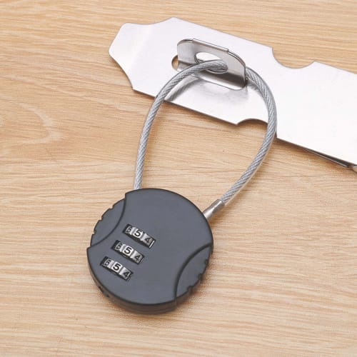 Shanado Padlocks, Wire Locks, Set of 2, 3-Digit Combination Locks, Zinc Alloy, Secondary Lock, Easy To Set, Secure, Compact, Convenient, Waterproof, A