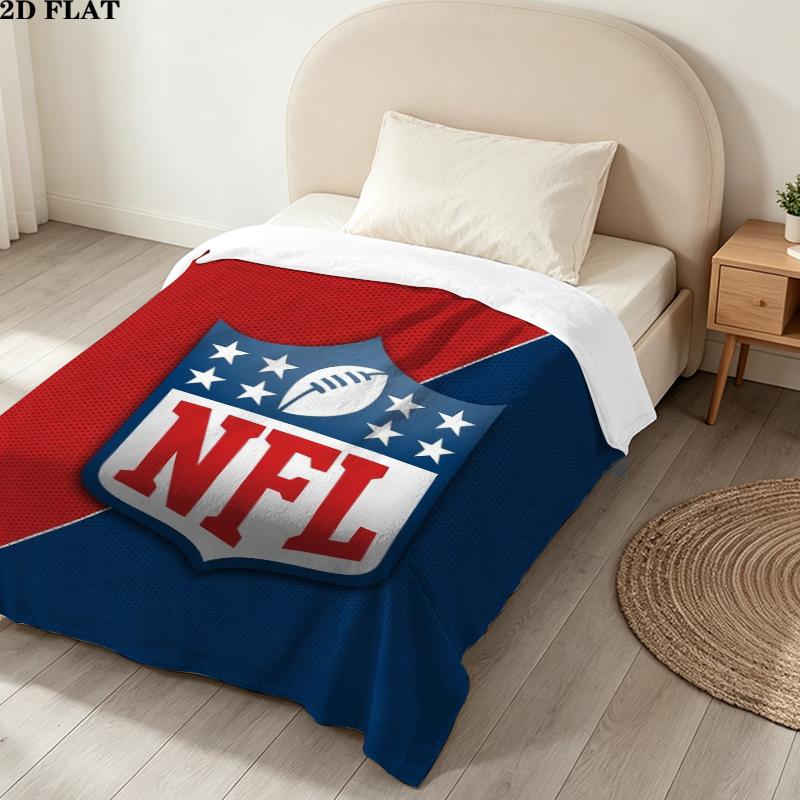 National Football League Print Flannel Blanket, High Quality Comfortable for All Seasons, Home Decor, Warmth and Comfort, Perfect for Christmas Gifts