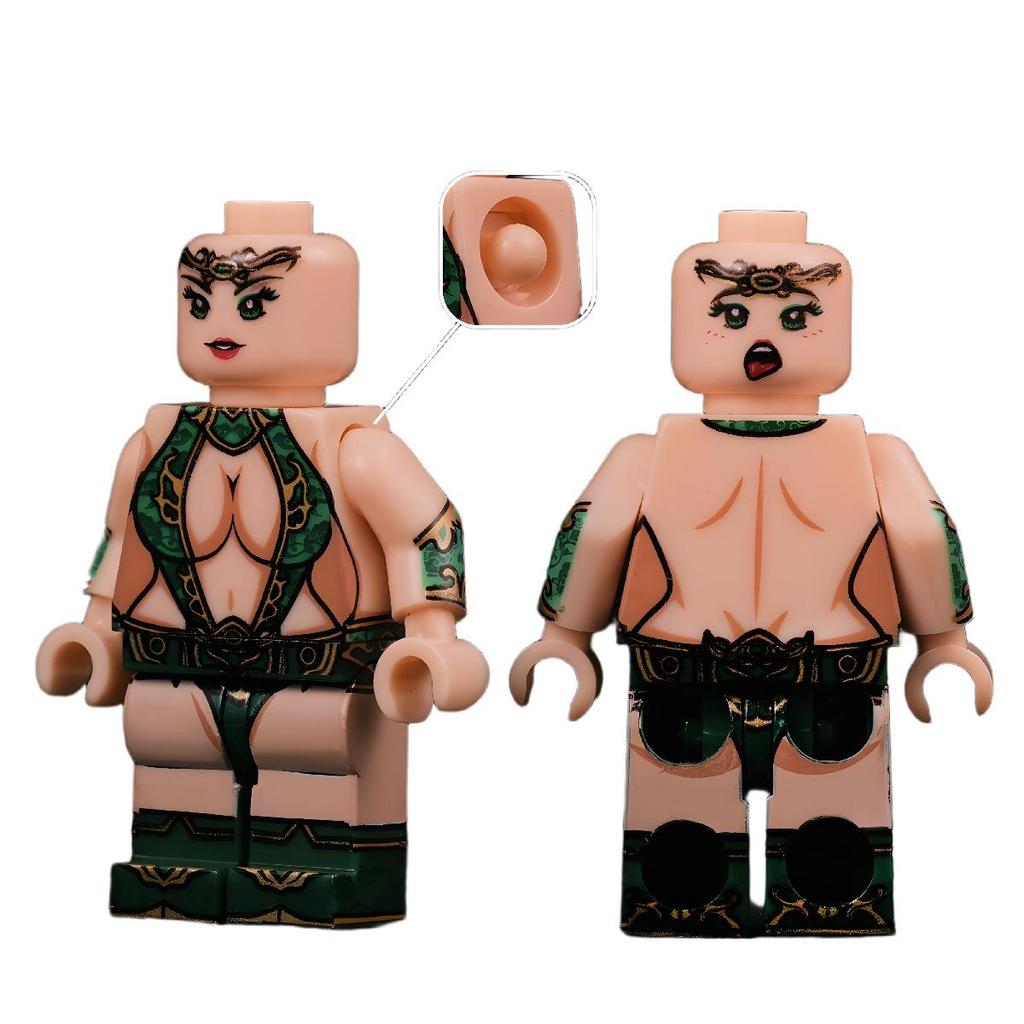 Female Guan Yu Minifigure - Romance of the Three Kingdoms Series, LEGO-Compatible Building Blocks, Also Includes Female Cao Cao Toy.