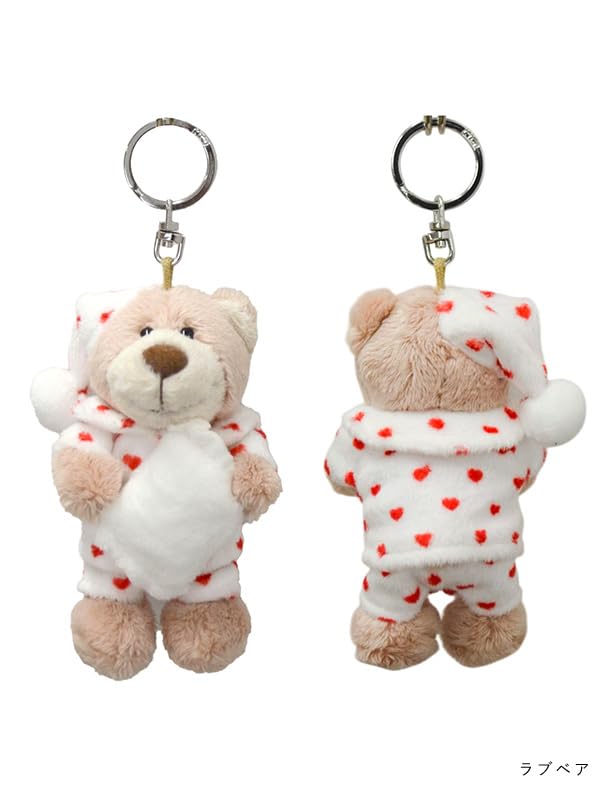 Niki Love Bear Heart Pajamas Keychain, 10cm, Kids
