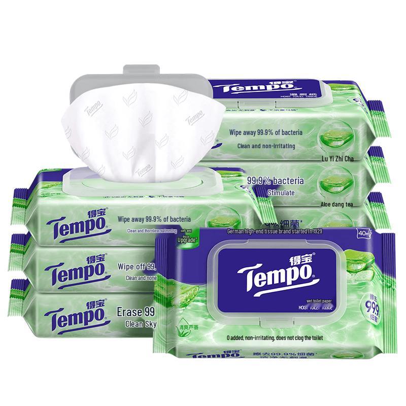 Tempo Aloe Flushable Wet Wipes