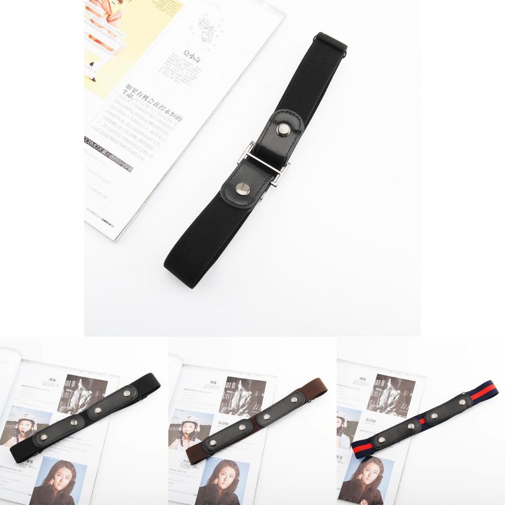 Elastischer Ledergürtel für Damen und Herren mit Druckknopf und verstellbarer Länge für Freizeitkleidung