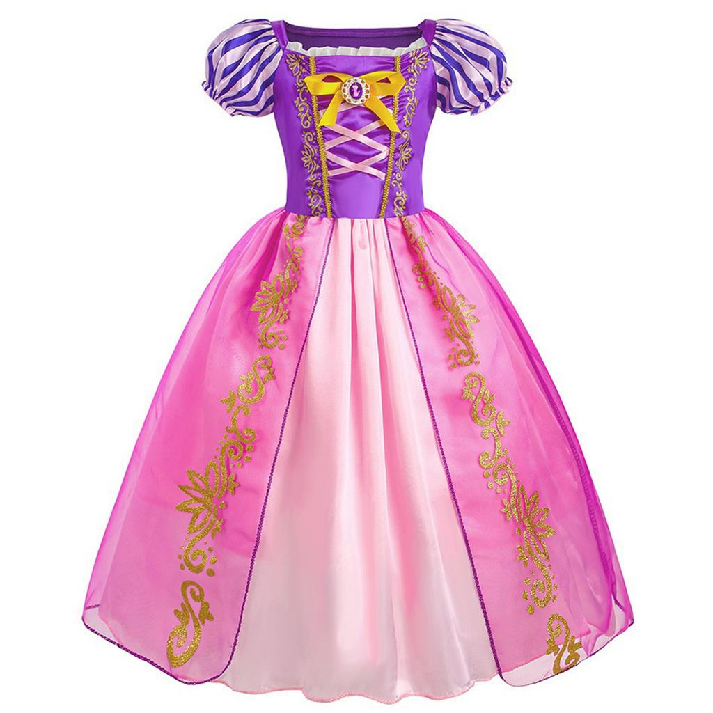 Little Girls Purple Princess Rapunzel Birthday Party Cosplay Halloween Easter Carvinal Fancy Dress Girls Holiday Party Dress-Up