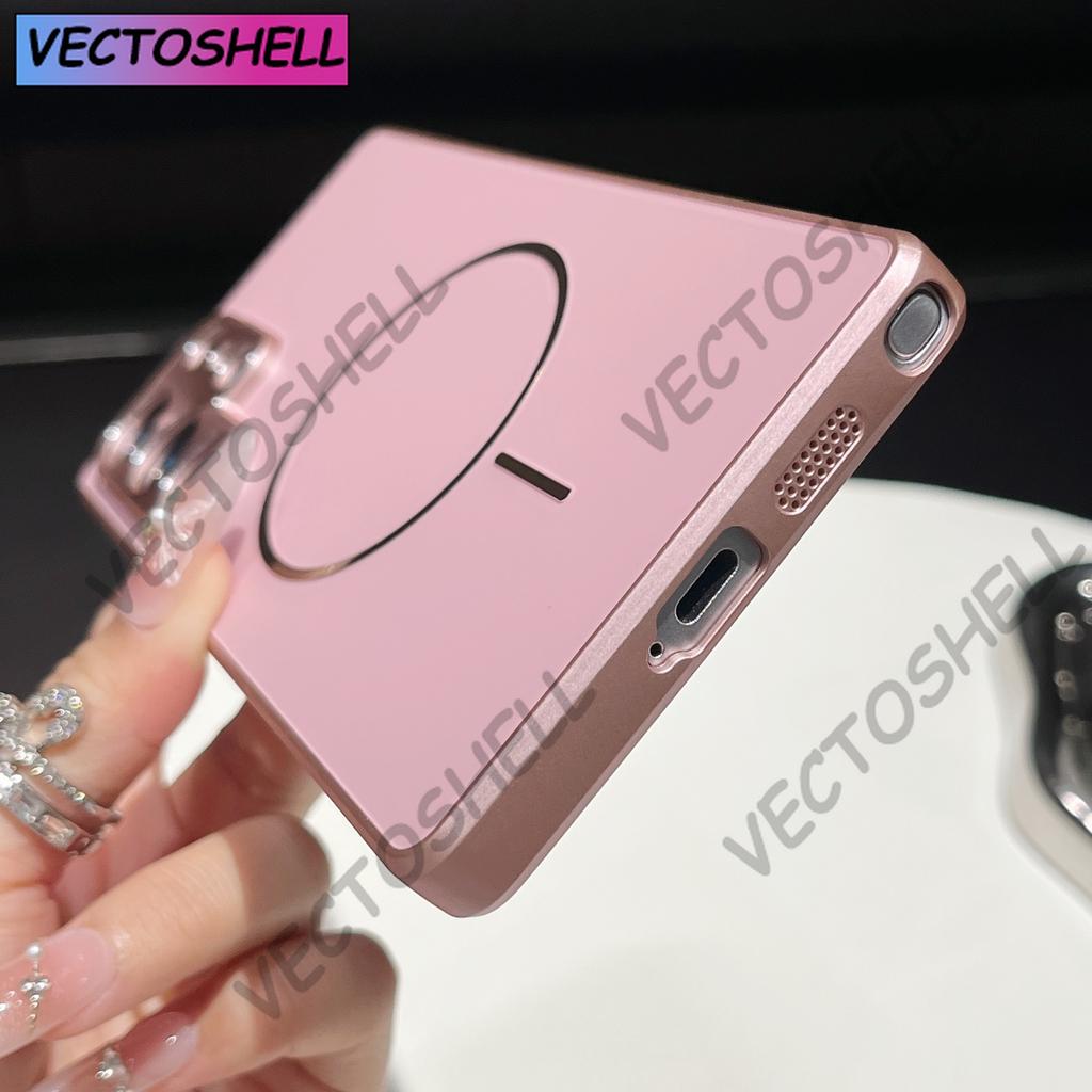 Fashion Plating Cases For Samsung Galaxy S25 Ultra S24 Plus Wireless Charging Magnet Cover For Samsung S23 Ultra Luxury Shell
