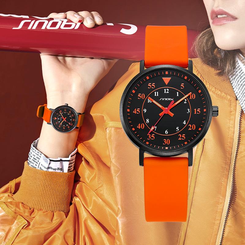 Ladies Watch Sports Trend Waterproof Silicone Tape Watch Women'S Luminous Quartz Watch 9873