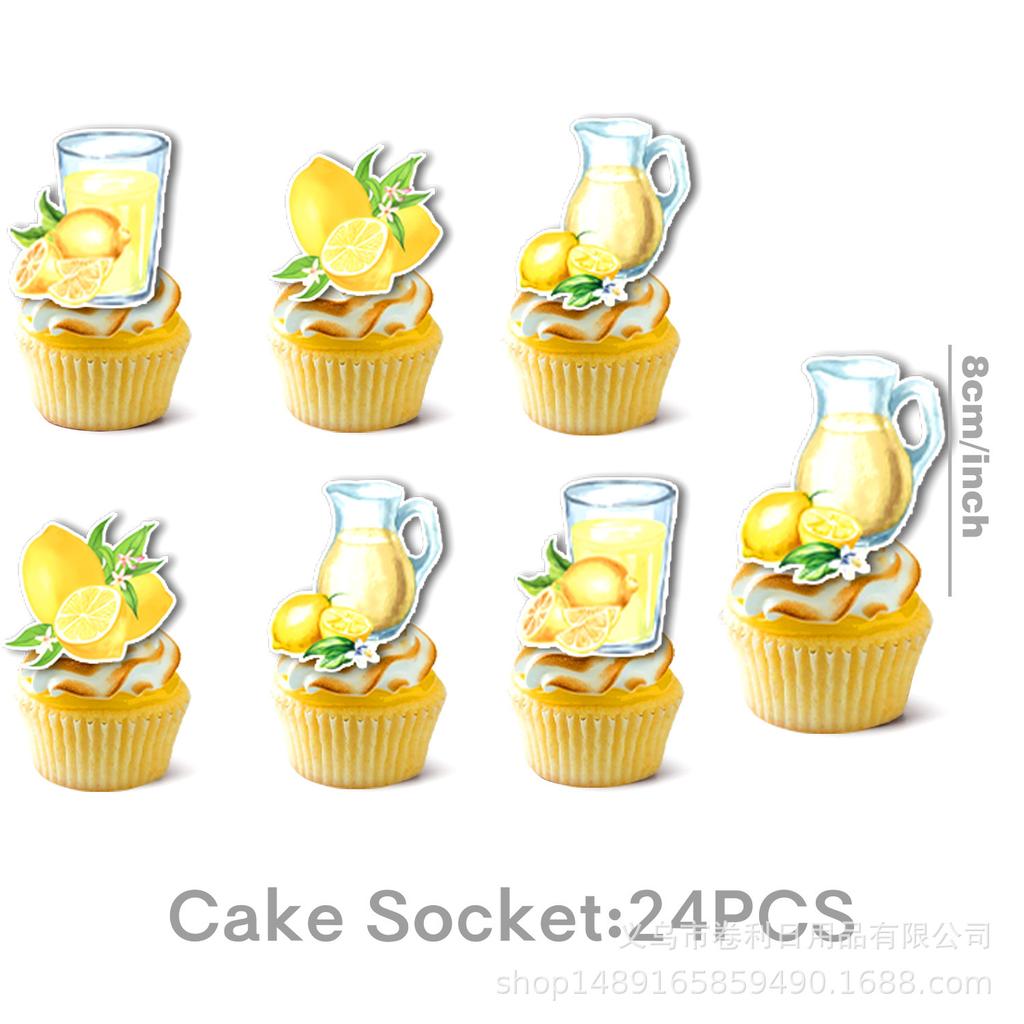Lemon Birthday Theme Party Supplies Birthday Decoration Party Atmosphere Layout Props Tableware Banners Tablecloth