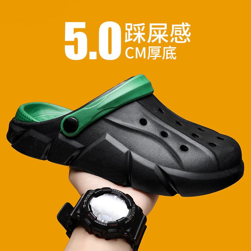 

Нова пара модних пляжних тапочок на платформі з двома кольорами та дірками 44-45