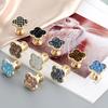 Oukali Four Leaf Zinc Alloy Furniture Mix Color Cabinet Handles Knobs