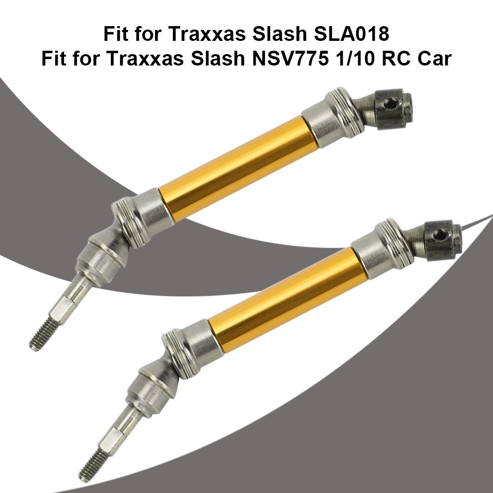 2Pcs RC Car Front CVD Three Section Type Drive Shaft Parts Accessories Fit for Traxxas Slash(Yellow )