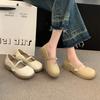 Mary Jane Small Leather Shoes Women's New Summer with Skirt Shoes Women's Single Shoes Gentle