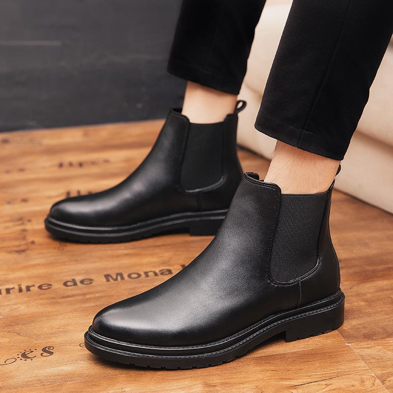 Men's Retro Slip-On Chelsea Boots - Autumn/Winter High-Top Business Casual British Fashion