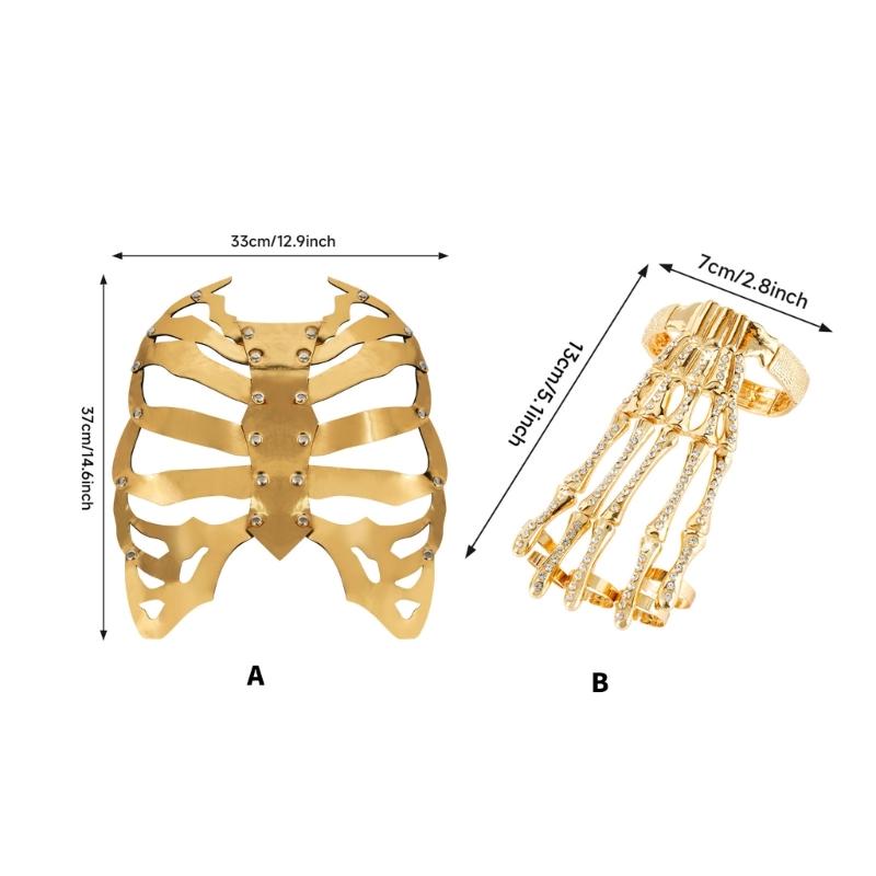 Leather Skeleton Handmade Bone Jewelry Secure Closure Design For Cosplay Event And Gothic Fashion