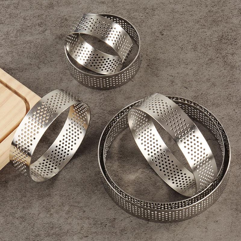 6PCS 5/6/7/8/9/10CM Diameter Baking Mold Stainless Steel Cake Tart Ring (BPA-Free, No FDA)
