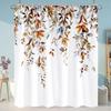 Beautiful Plant Flower Shower Curtain Eucalyptus Leaf Cherry Blossom Scenery Cat Butterfly Polyester Bath Curtain Bathroom Decor