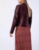Burgundy Motorcycle Style Decent Jacket Women's Real Soft Lambskin Leather