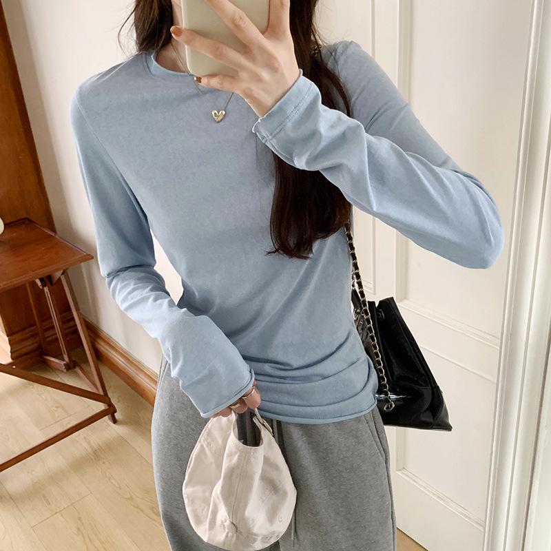 2025 New Slimming Round Neck Long-Sleeve Top for Women