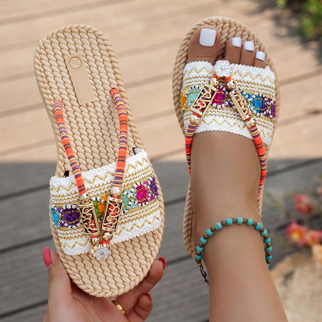 Summer Women's Flat Bottomed Beach Casual Fish Mouth Slippers