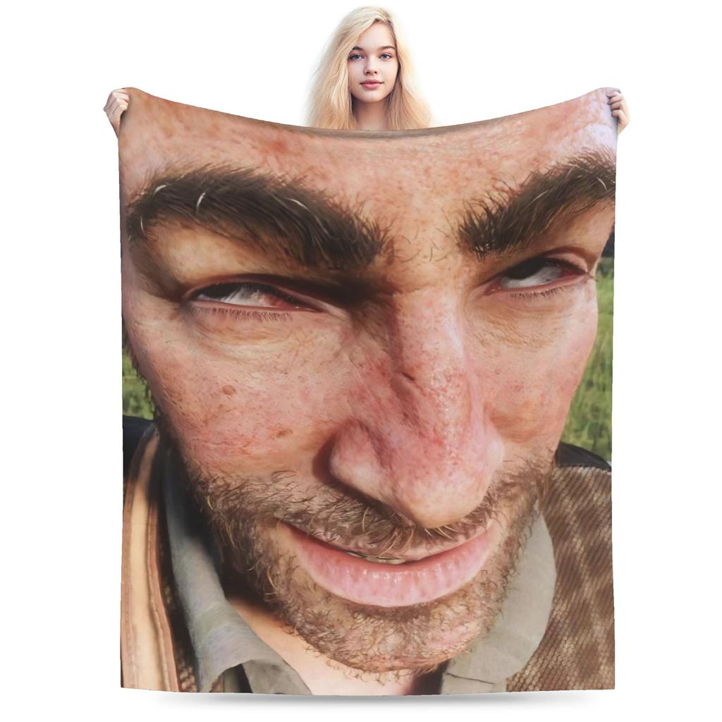 Arthur Morgan Baby Mädchen Gestrickte Decke Flanell RDR2 Spiel Super Warme Überwurfdecke für Draußen Reisen Schlafzimmer Steppdecke