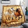 Horse Print Flannel Blanket, High Quality Comfortable for All Seasons, Home Decor, Warmth and Comfort, Perfect for Christmas Gifts