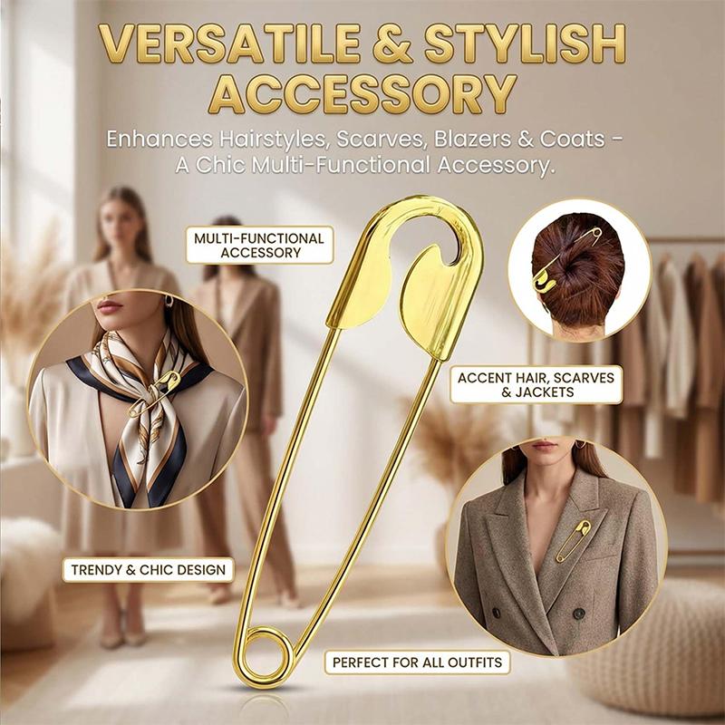 Giant Safety Pin Hair Clip New Large Safety Pin Metal Hair Claws Barrettes for Women Girls Fashion Hair Accessories Headwear