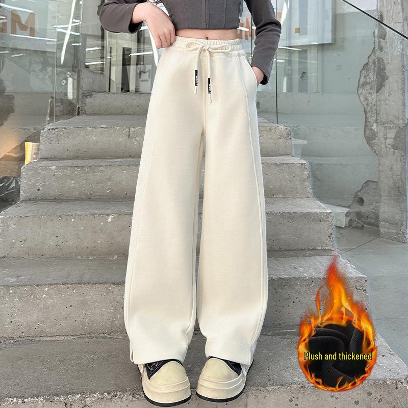 

Girls Winter Fleece-Lined Pants 2025: Versatile, Casual Outing Wear for Medium and Large Children 150 cm