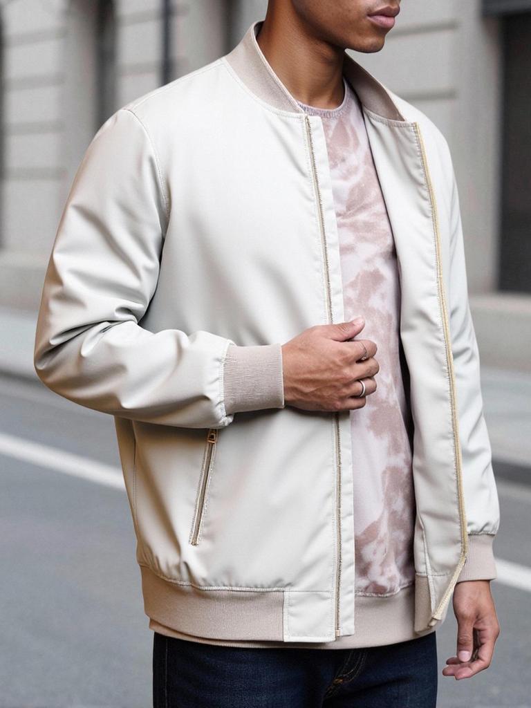 Herren Lockere Lässige College-Stil Baseballjacke - Dünner Herbstmantel