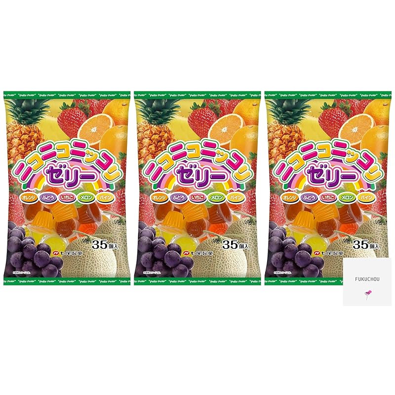

[Bulk purchase] Nanao Seika Nico Nico Nikkori Jelly 35 pieces × 3 bags set Orange, Grape, Strawberry, Melon, Pine 5 types FK