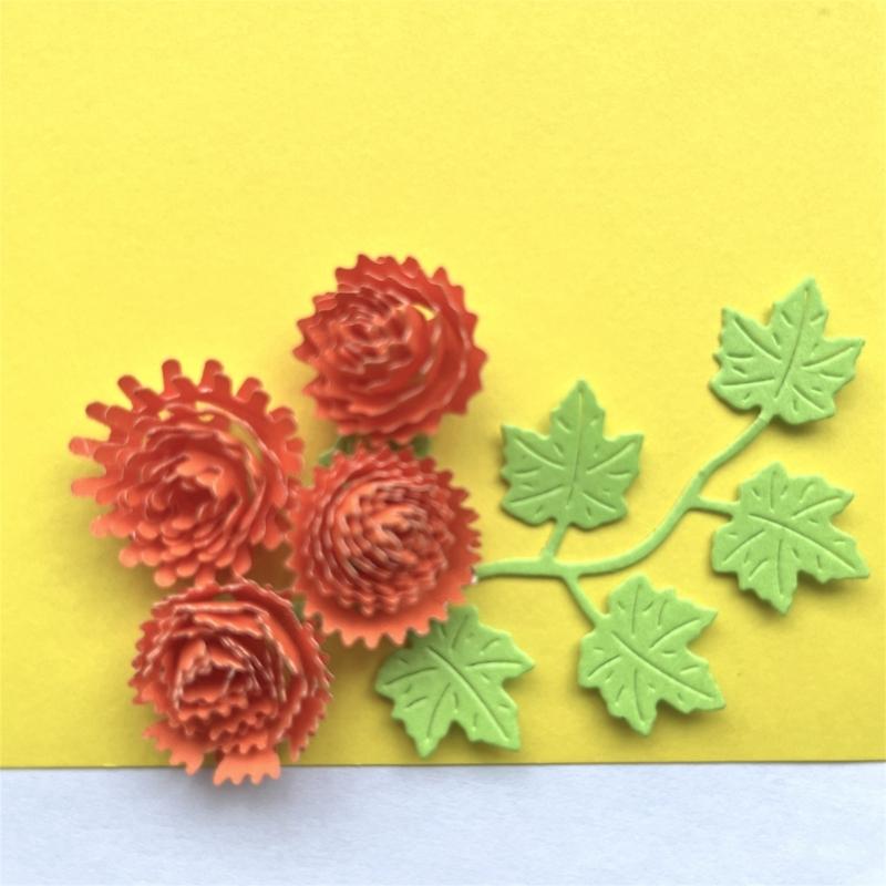 Metal Die Cuts Curly Flower Embossing Stencil Cutting Dies for Card Making Scrapbooking Paper DIY Template Handmade