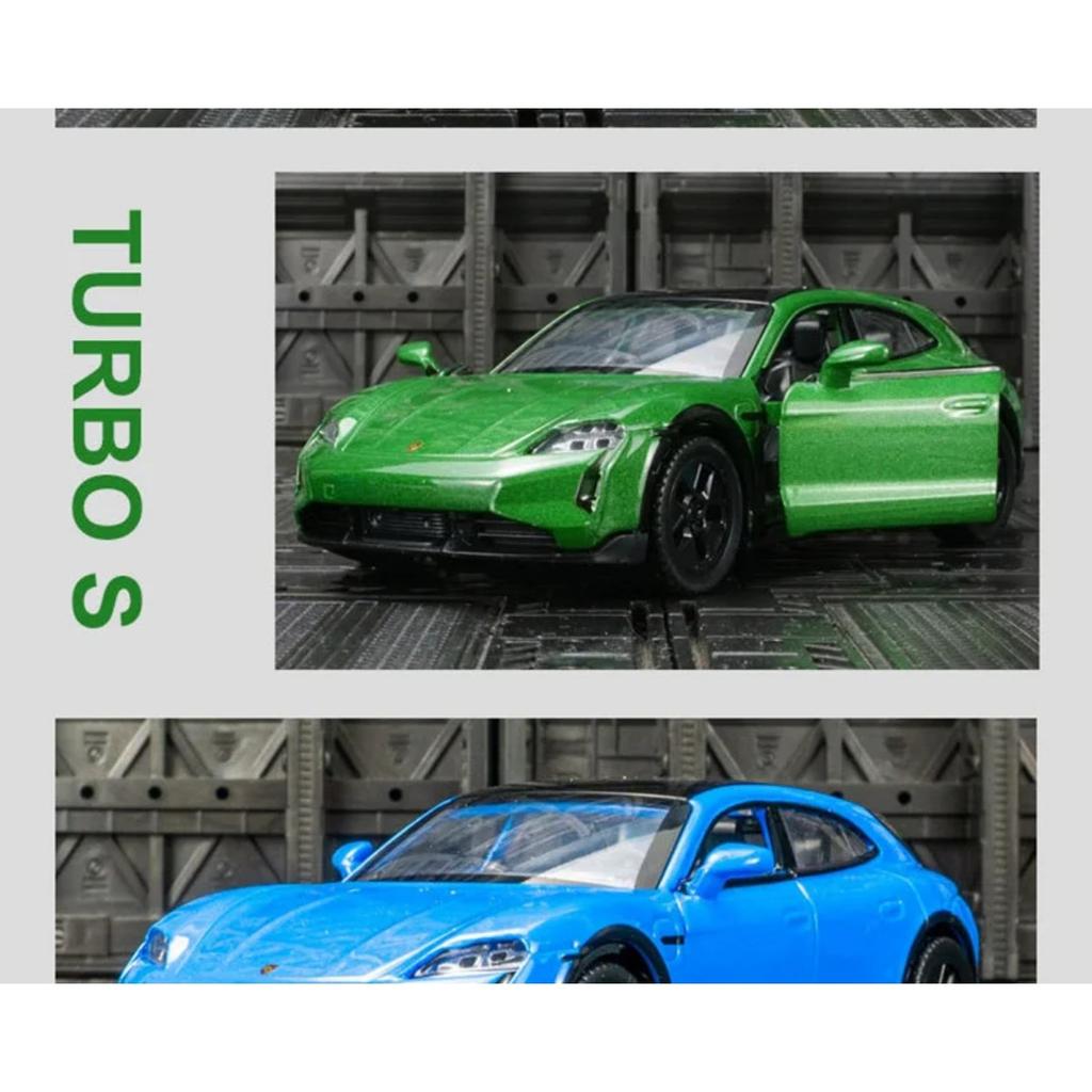 1/36 Porsche Taycan Turbo S Cross Turismo Alloy Sports Car Model Diecast Metal Race Vehicles Car Model Sound Light Kids Toy Gift