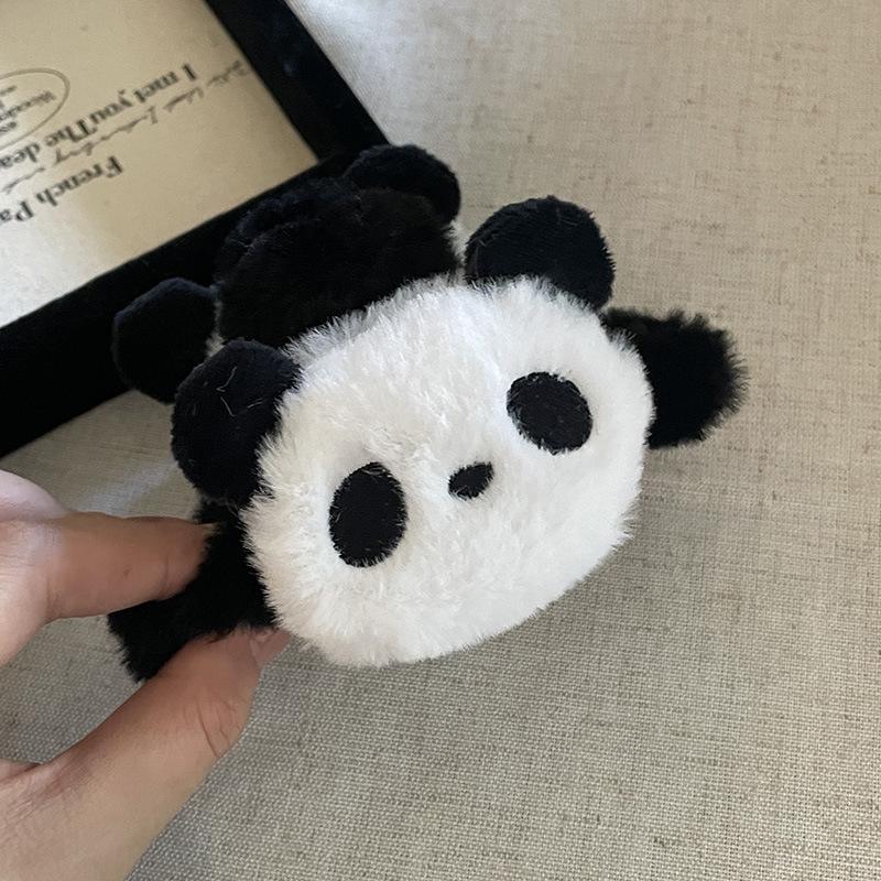 Cute Large Plush Panda Hair Clip for Women - Claw Clip Style for Autumn & Winter